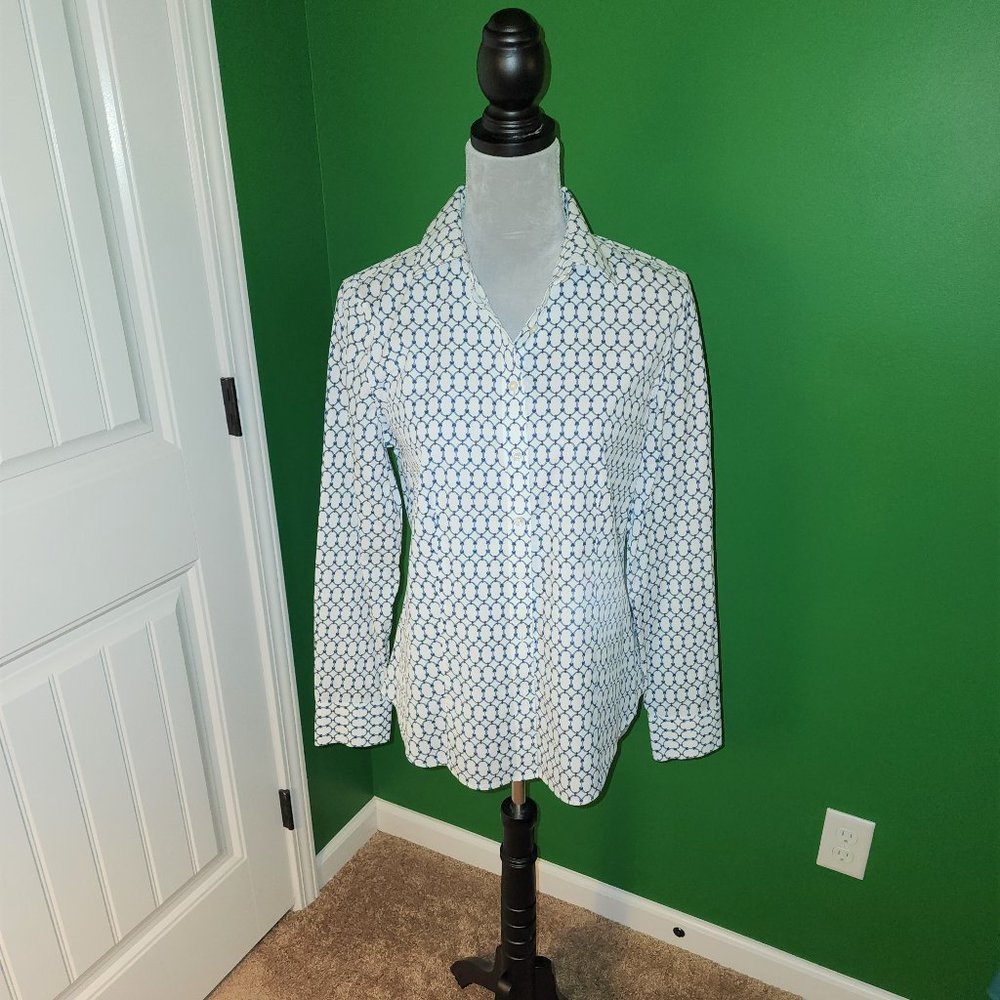 Talbots Classic Chain Design Blouse - Size 8